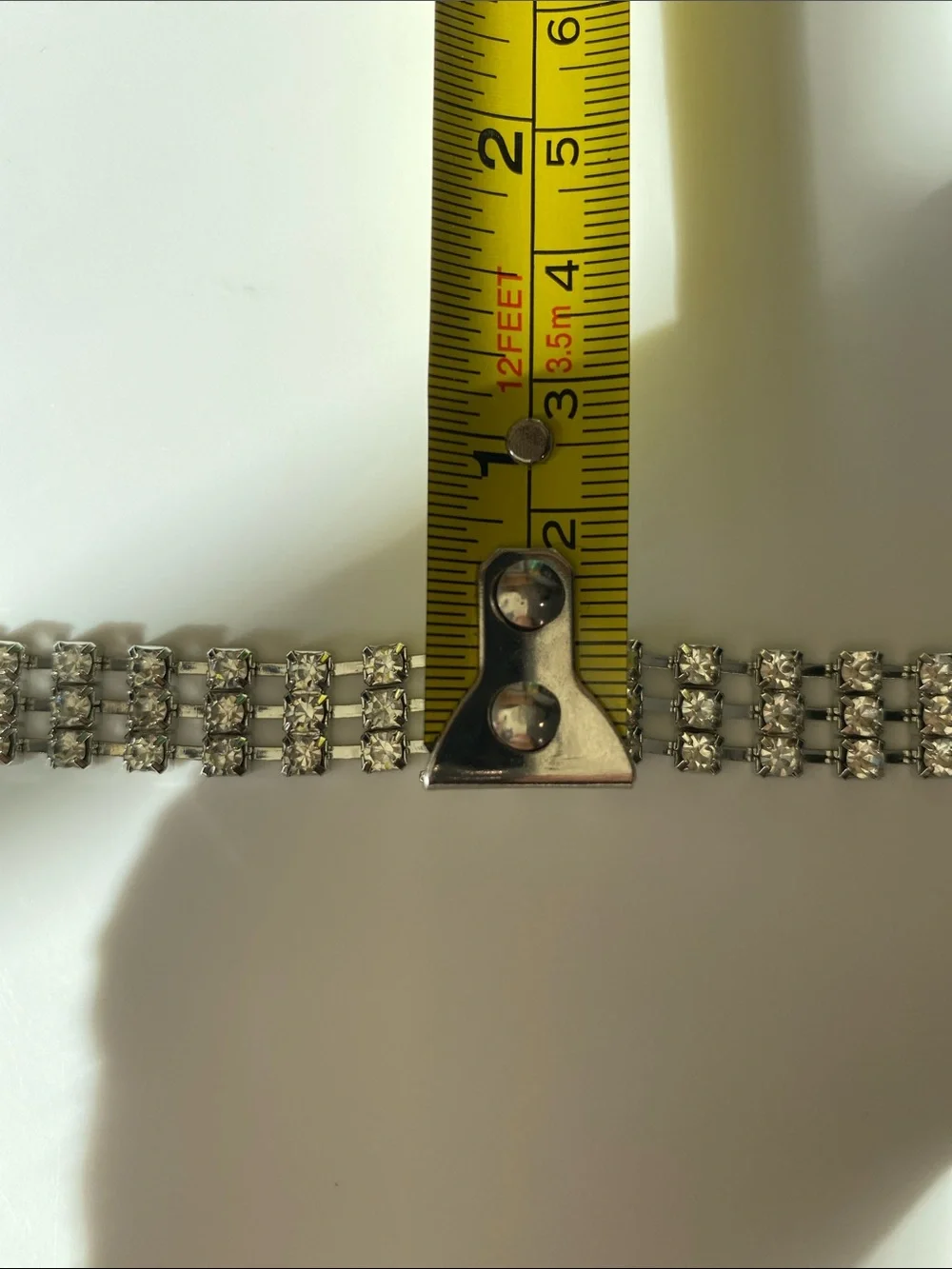 37in Silver Tone Crystal Belt